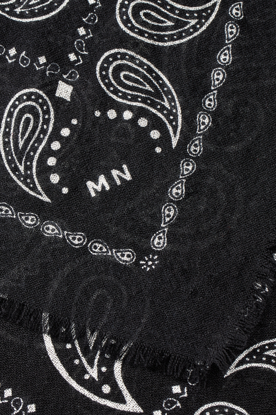 Soft Wool Self Scarf - Paisley AOP/Black - Mads Nørgaard