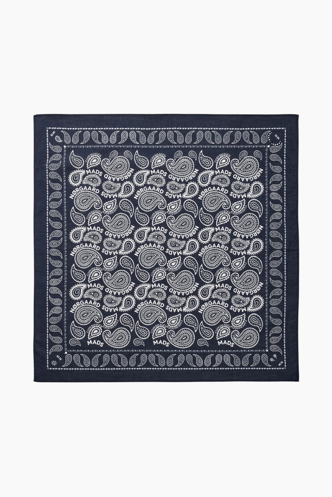 Soft Cotton Paisley Scarf Solid - Parisian Night - Mads Nørgaard