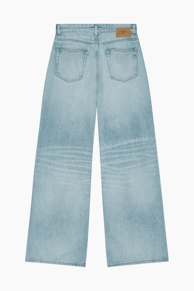 Soft Rigid Denim Baggy Jeans J1743 - Light Blue Stone - GANNI-1