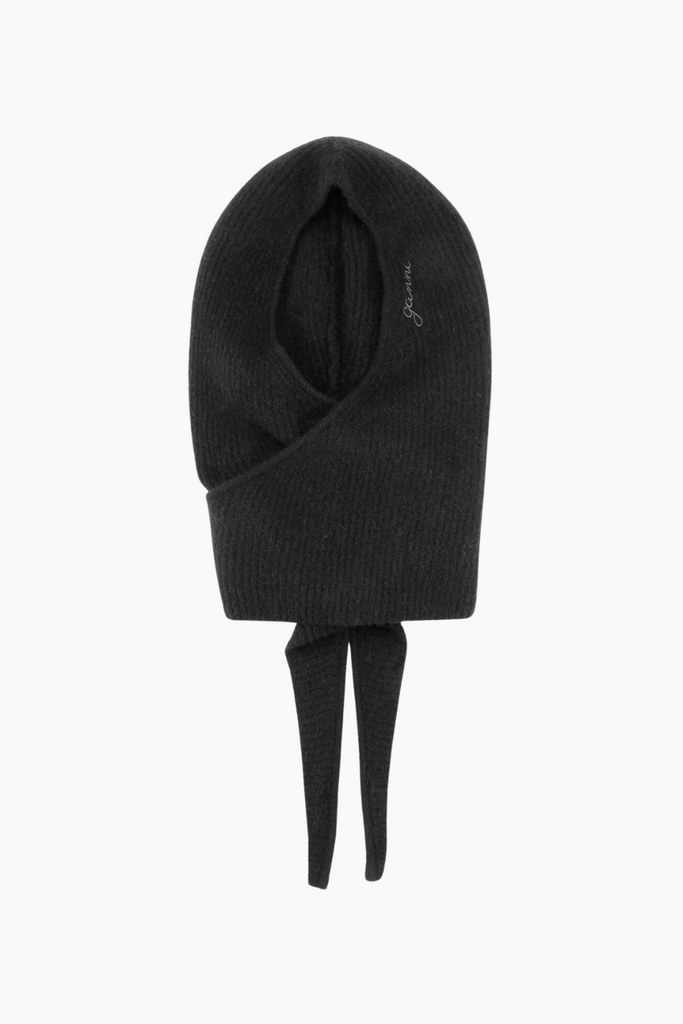 Soft Wool Balaclava A6223 - Black - GANNI