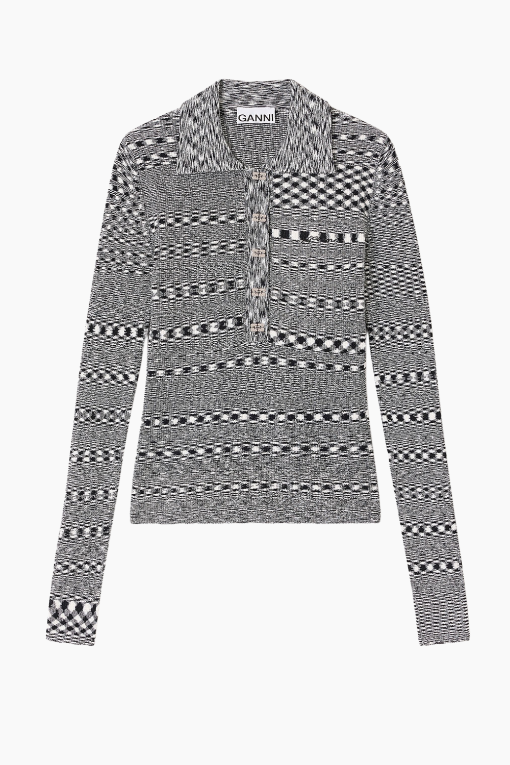 Spacedyed Polo K2606 - Black - GANNI