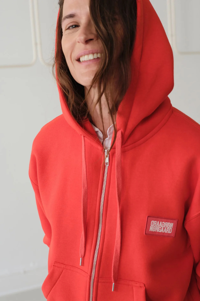 Standard Bobo Hood Sweatshirt - Fiery Red - Mads Nørgaard