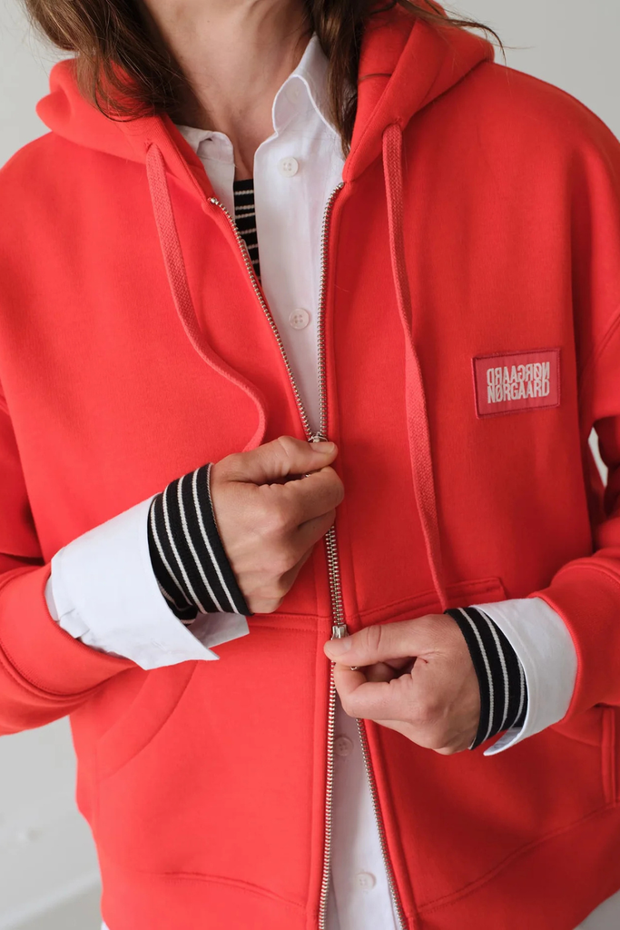 Standard Bobo Hood Sweatshirt - Fiery Red - Mads Nørgaard