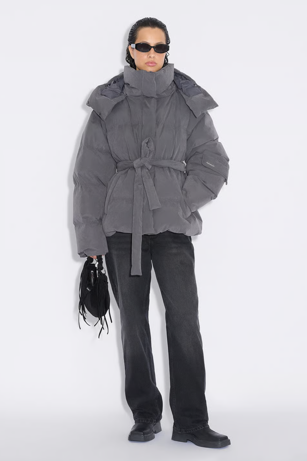 Steilia Brushed Down Jacket - Grey - Holzweiler