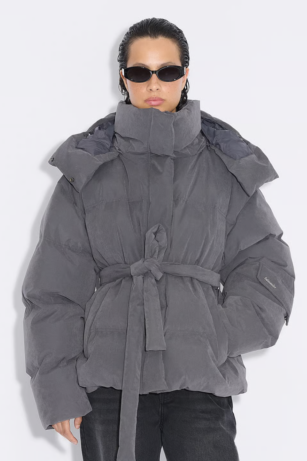 Steilia Brushed Down Jacket - Grey - Holzweiler