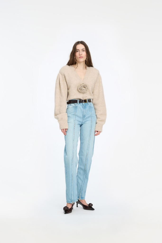 Straight Denim Zip Jeans - Lys Denimblå - ROTATE