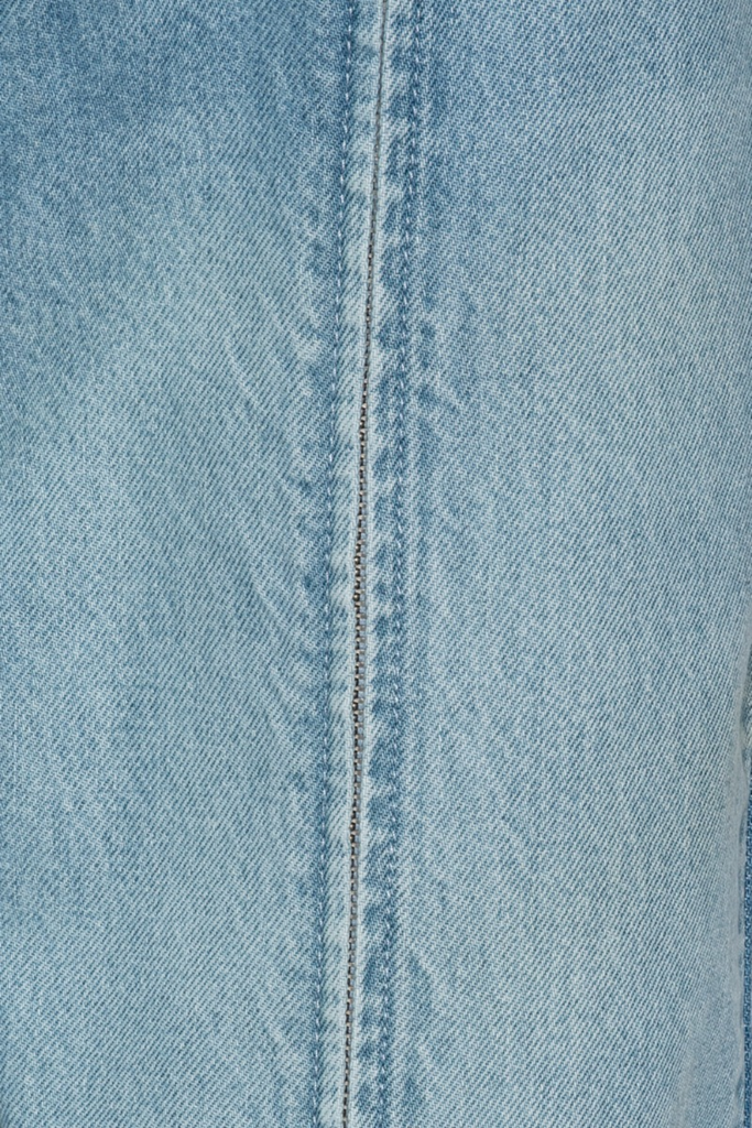 Straight Denim Zip Jeans - Lys Denimblå - ROTATE