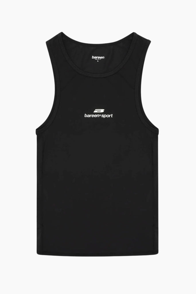 Stretch Racer Tank Top - Black Onyx - bareen