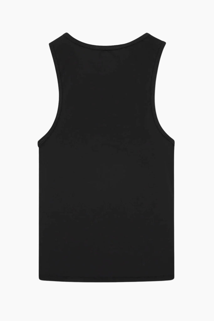 Stretch Racer Tank Top - Black Onyx - bareen