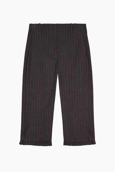 Stretch Stripe Tailoring Capri Pants W0672 - Phantom - GANNI