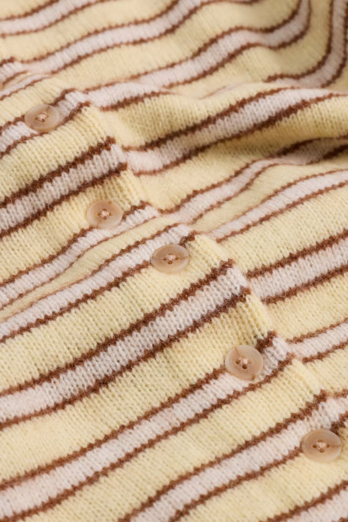Stripe Wool Cardigan - Yellow Stripe - Holzweiler