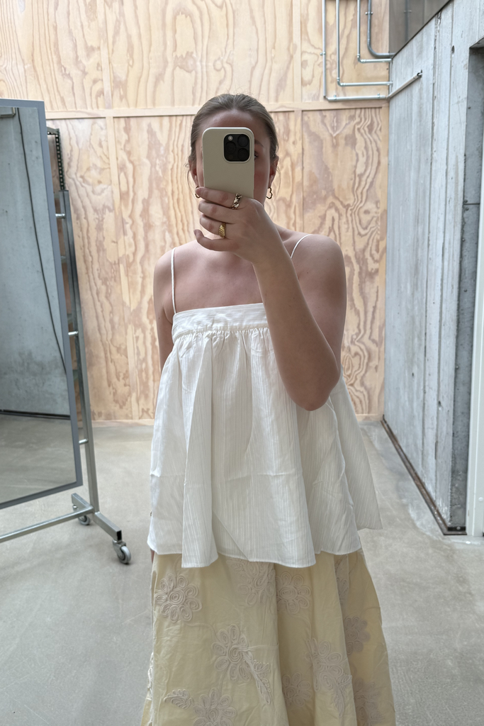 Striped Slip Top - Bright White - Rotate