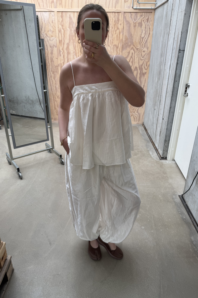 Striped Slip Top - Bright White - Rotate