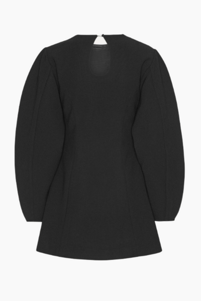 Suiting Flared Mini Dress - Black - Rotate