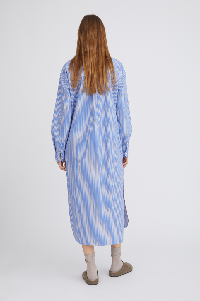 Sunday Shirt Dress - Blue Stripe - H2O Fagerholt