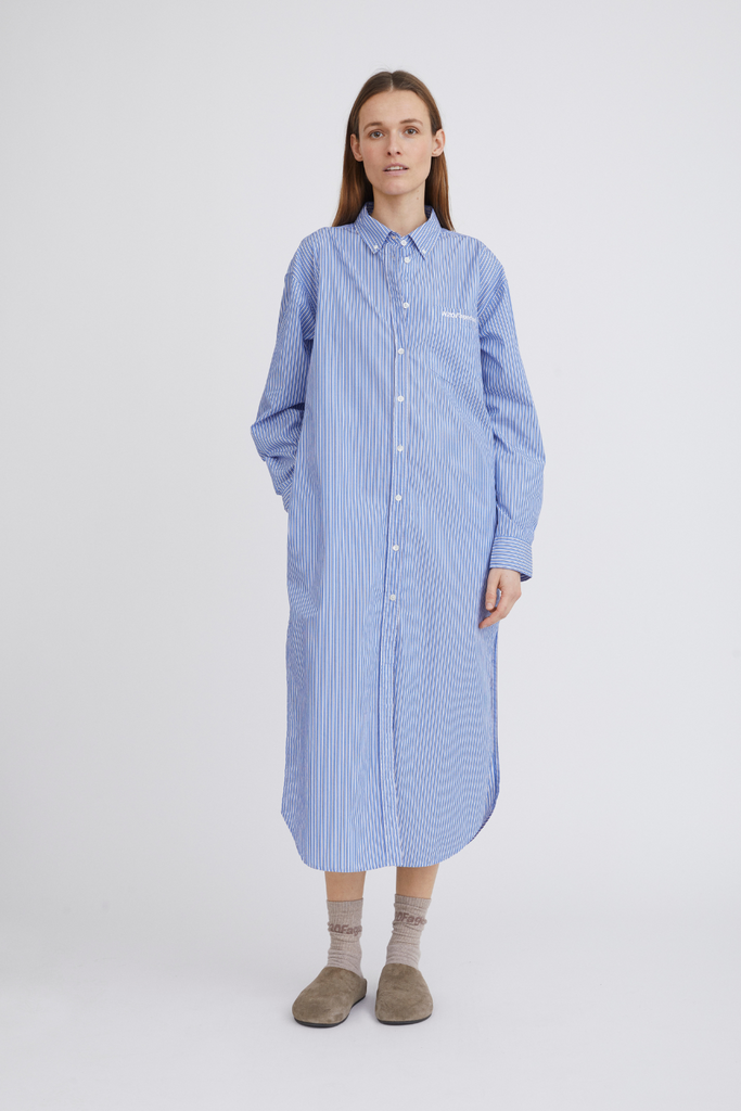 Sunday Shirt Dress - Blue Stripe - H2O Fagerholt