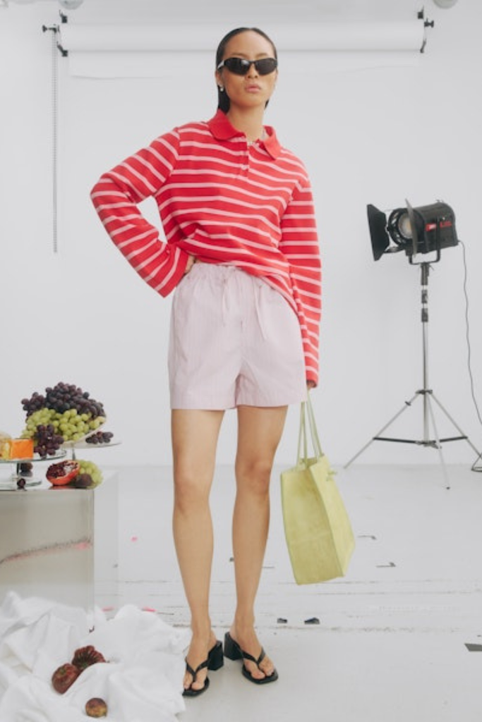 Sunny Polo - Red Stripe - Holzweiler