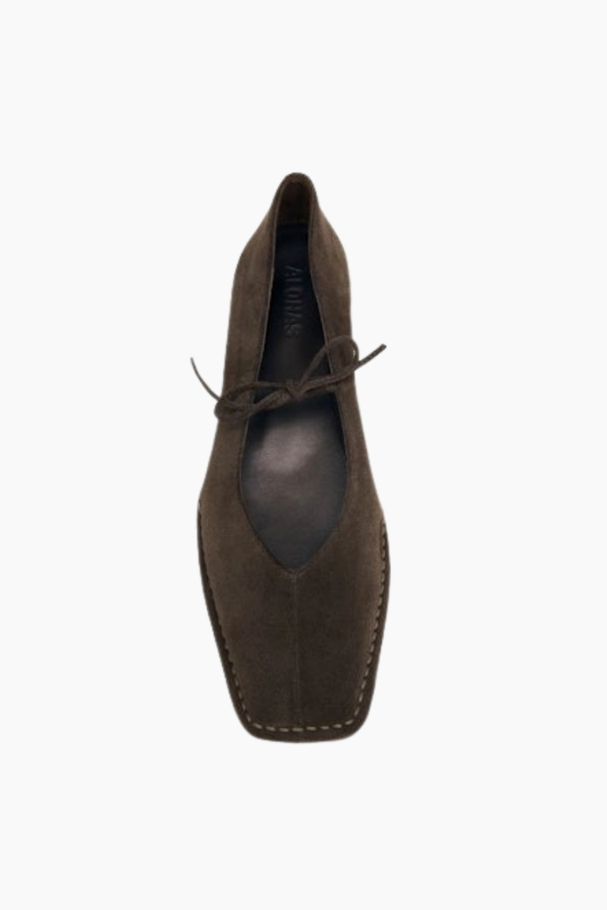 Sway Suede Coffee Brown Leather Ballet Flats - Suede Coffee Brown - Alohas