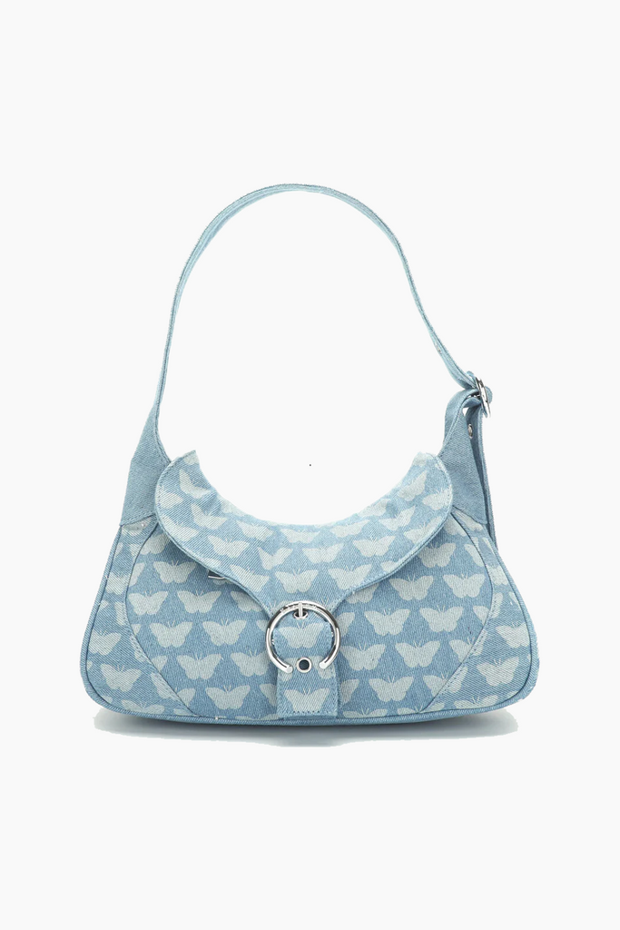 Thea Shoulder Bag Buckle - Blue Butterfly Denim - Silfen Studio