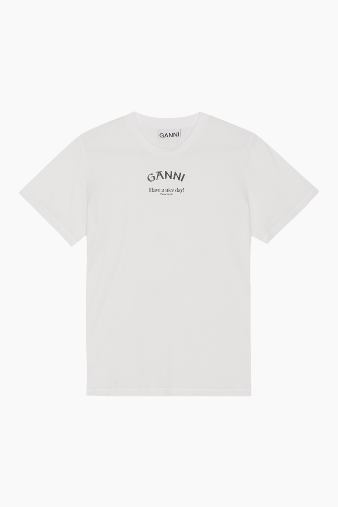 Thin Jersey Relaxed O-neck T-shirt - Bright White - GANNI