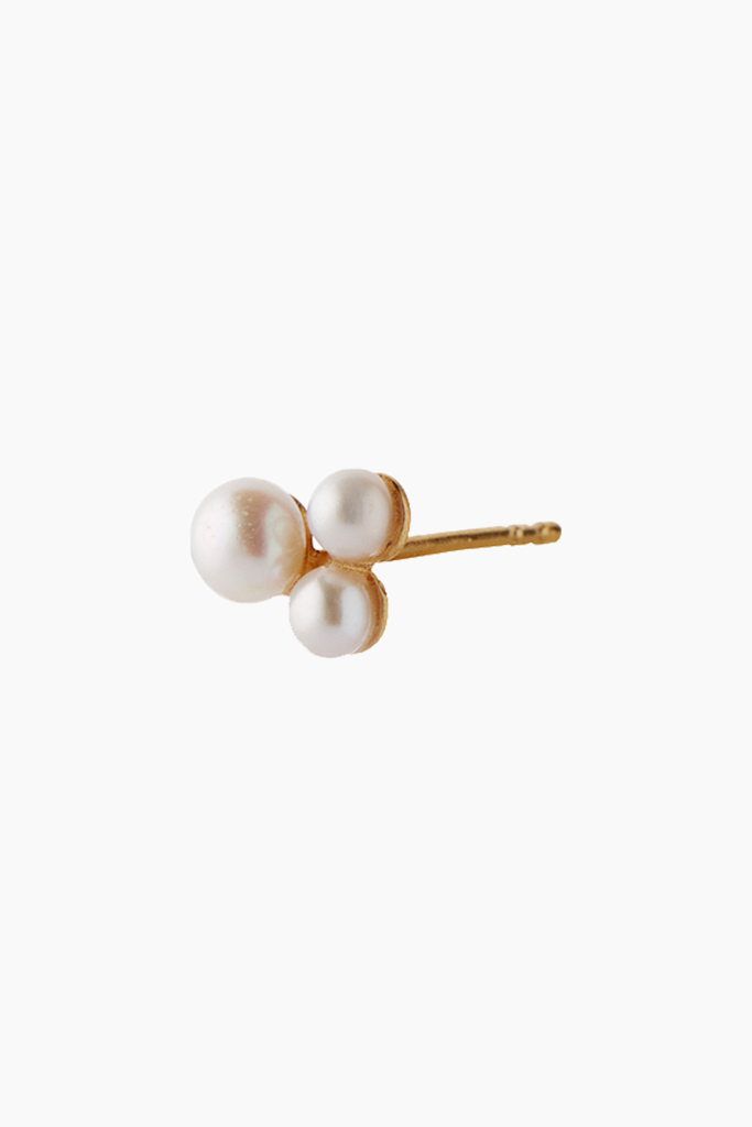 Three Pearl Berries Earring - Gold - Stine A