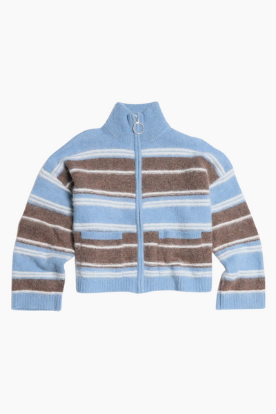 Tine Stripe Cardigan - Blue Stripe - Holzweiler