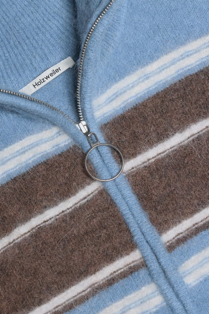 Tine Stripe Cardigan - Blue Stripe - Holzweiler