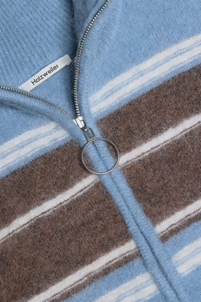 Tine Stripe Cardigan - Blue Stripe - Holzweiler