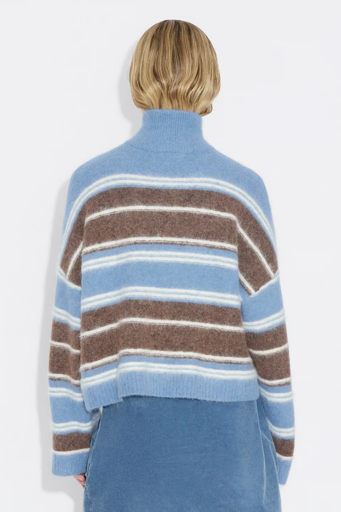 Tine Stripe Cardigan - Blue Stripe - Holzweiler