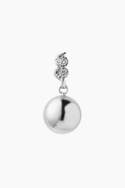 Twin Flow & Disco Ball Earring - Silver - Stine A