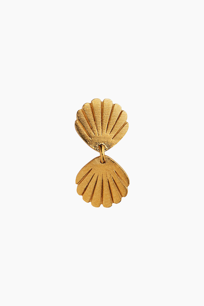 Two Petit Shell Earring - Gold - Stine A