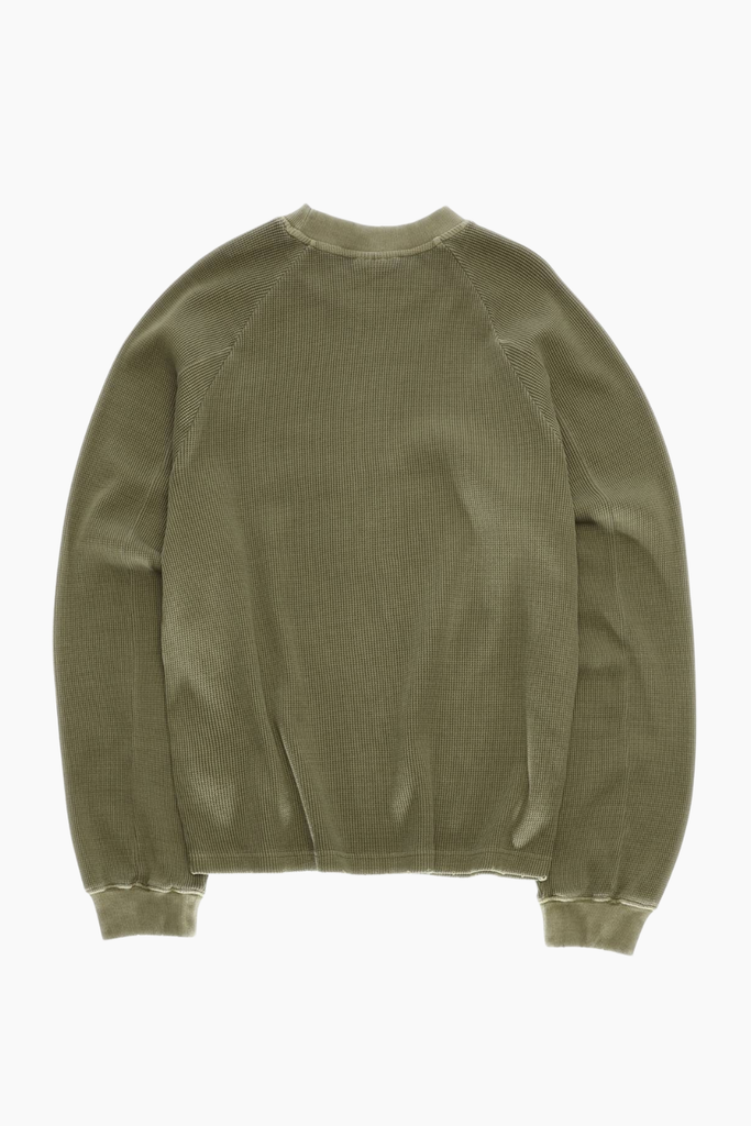 Vintage Oversized Waffle Long Sleeve - Stone Green - Bareen