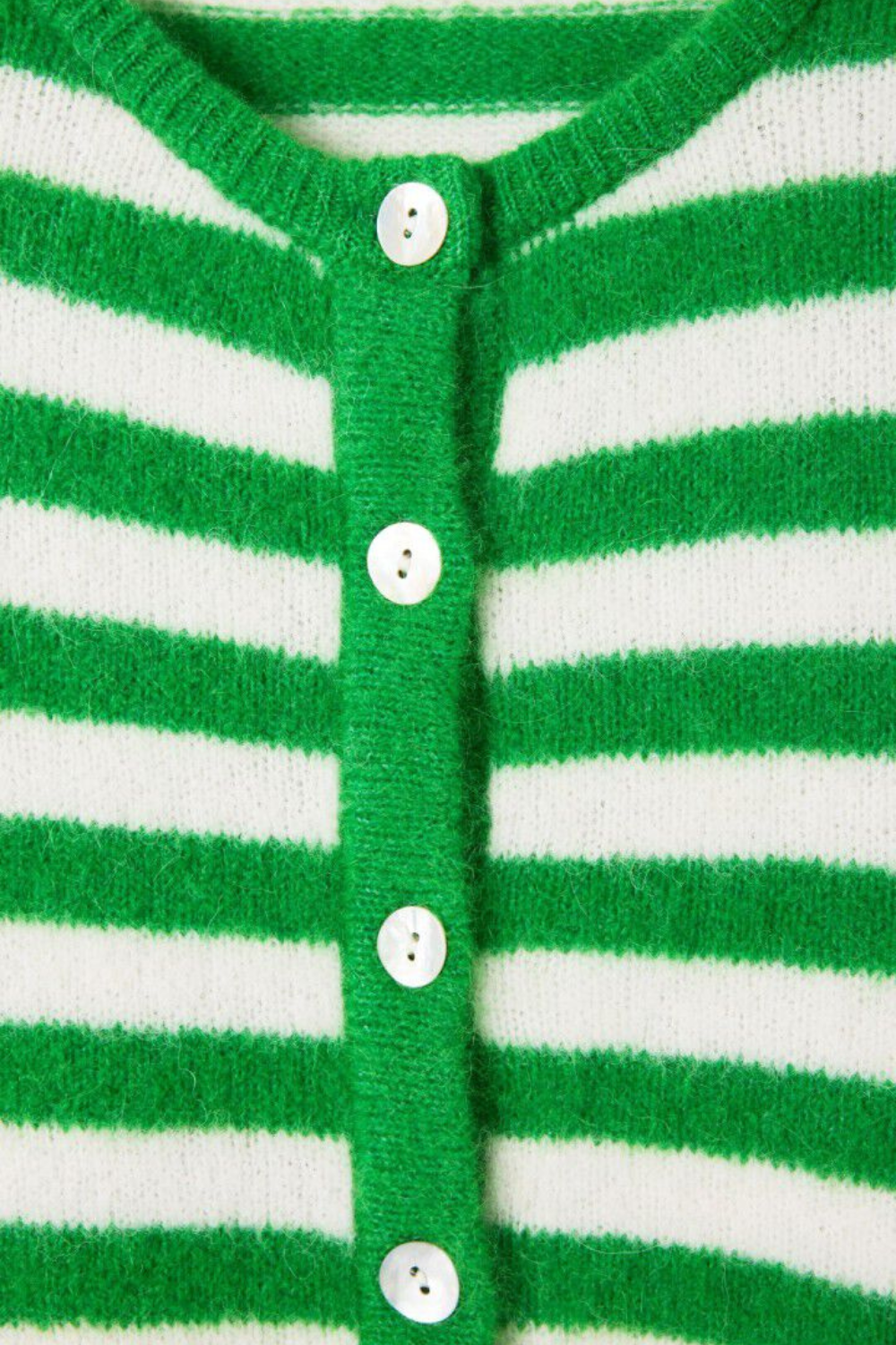 Vitow Cardigan - Clover Striped White - American Vintage