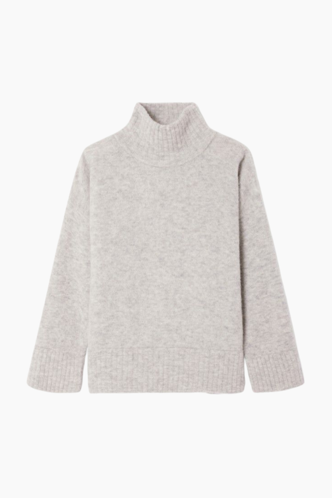 Vitow Women's Jumper - Melange Light Grey - American Vintage