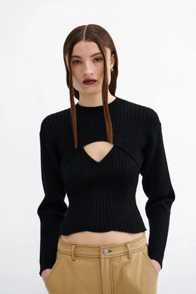 VivianRS Knit Blouse - Black - Résumé
