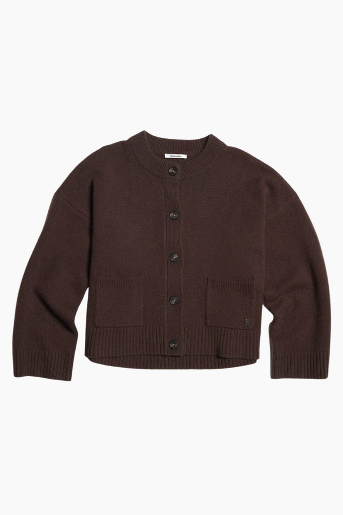 W. Wool Wide Cardigan - Dk. Brown - Holzweiler