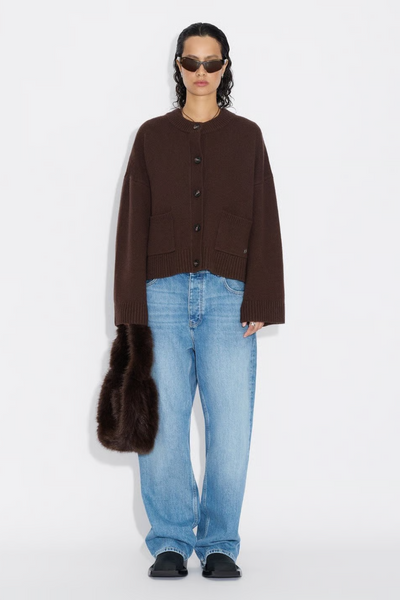 W. Wool Wide Cardigan - Dk. Brown - Holzweiler