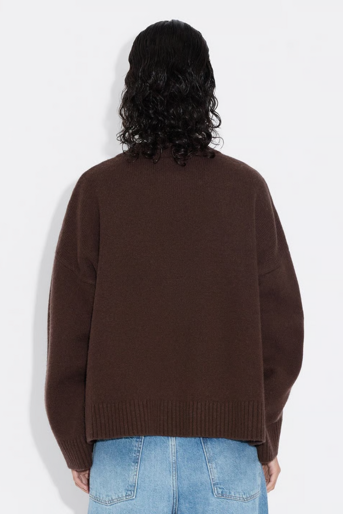 W. Wool Wide Cardigan - Dk. Brown - Holzweiler