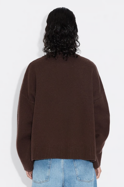 W. Wool Wide Cardigan - Dk. Brown - Holzweiler