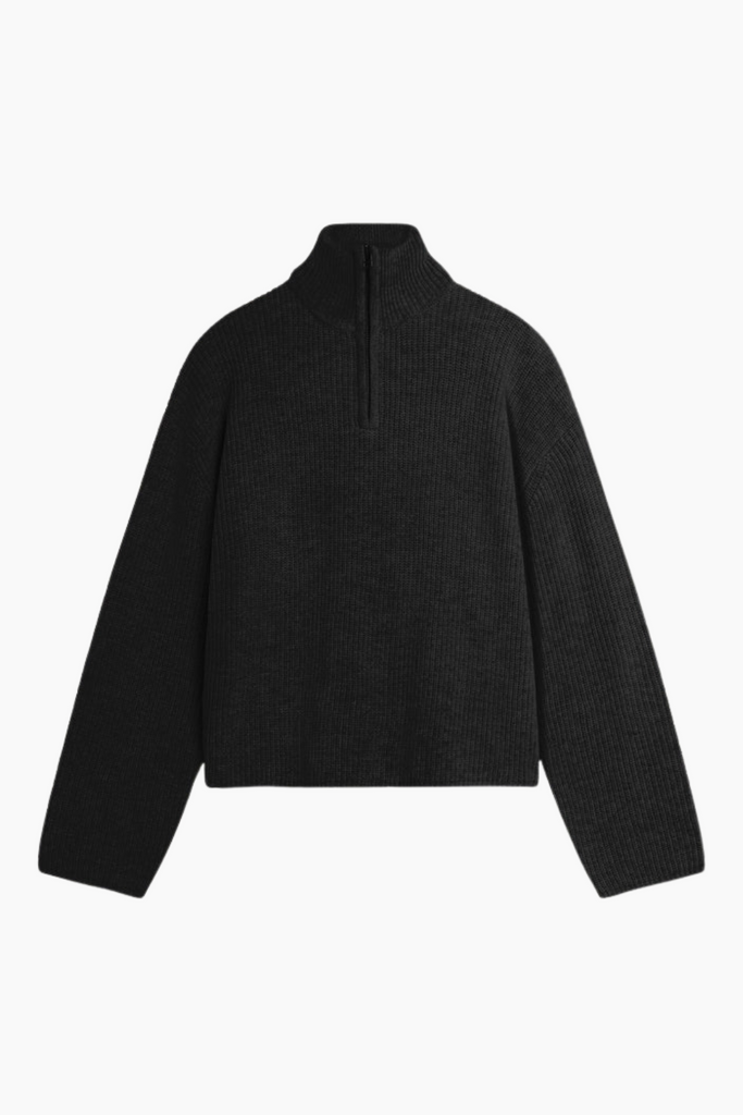 WBFang Half Zip Knit - Black - Woodbird