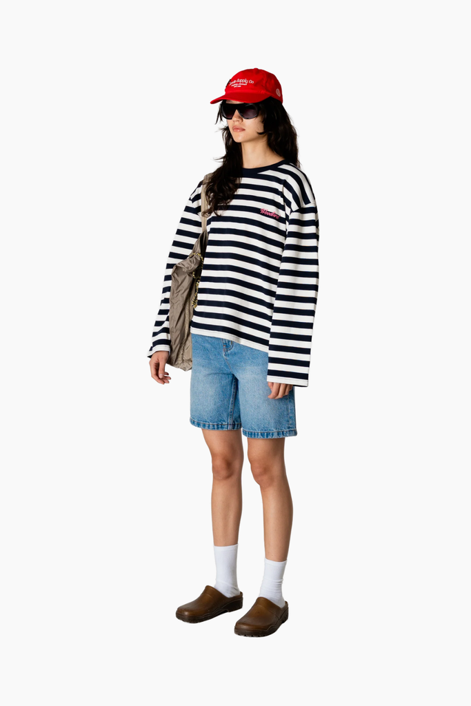 WBJoul Wide Sleeve Stripe Tee - Navy-White - Woodbird