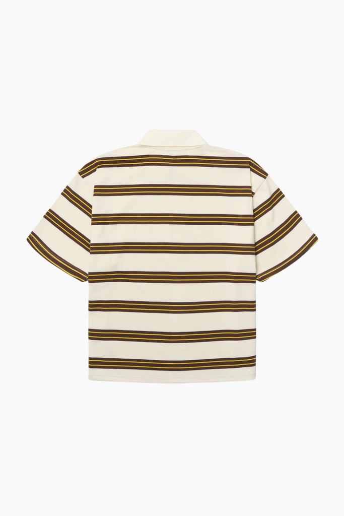 WBNiro SS Zip Polo - Brown-Off White - Woodbird