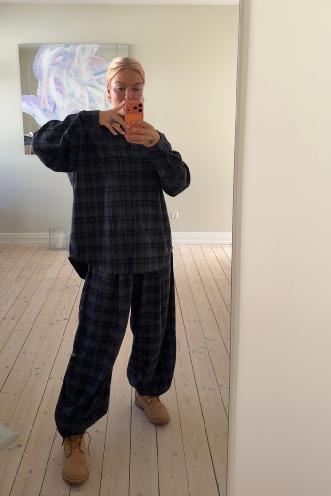 WBNuki Check Pant - Mid Blue - Woodbird