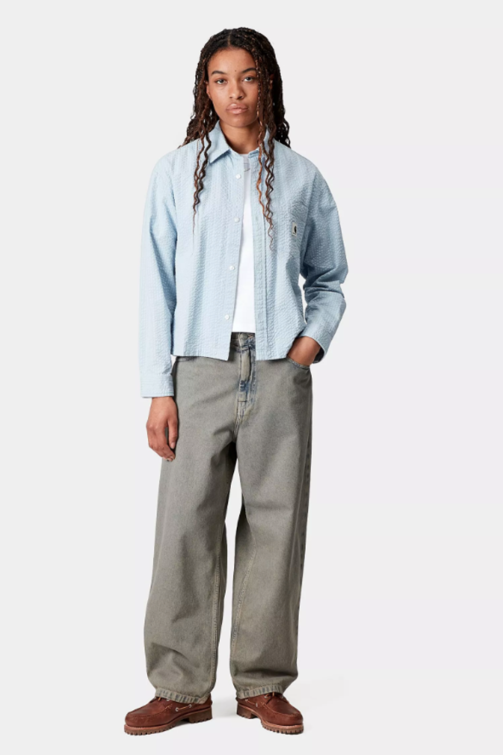 W' Brandon Pant - Blue/Leather Garment Dyed - Carhartt WIP