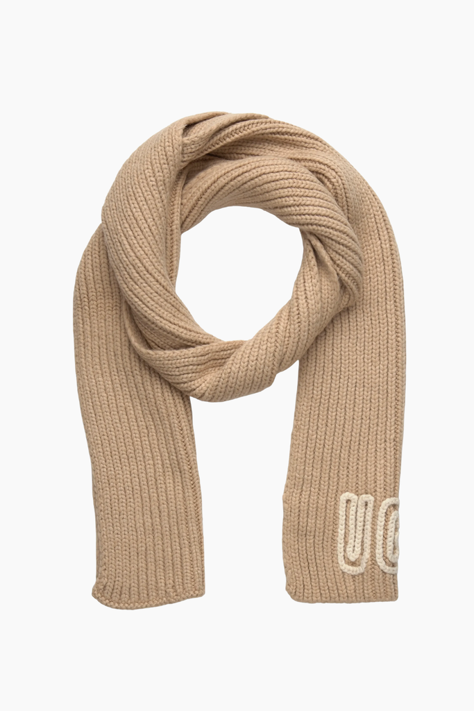 W Crafted Chunky Rib Scarf - White Pepper - UGG