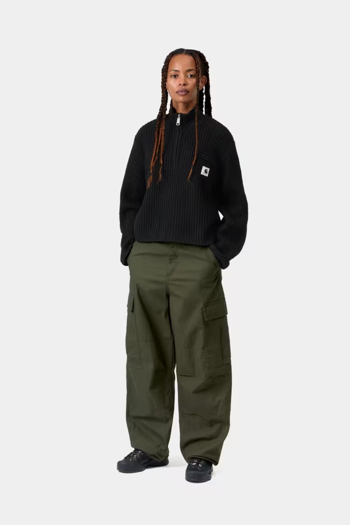 W' Detroit Half Zip Sweater - Black - Carhartt WIP