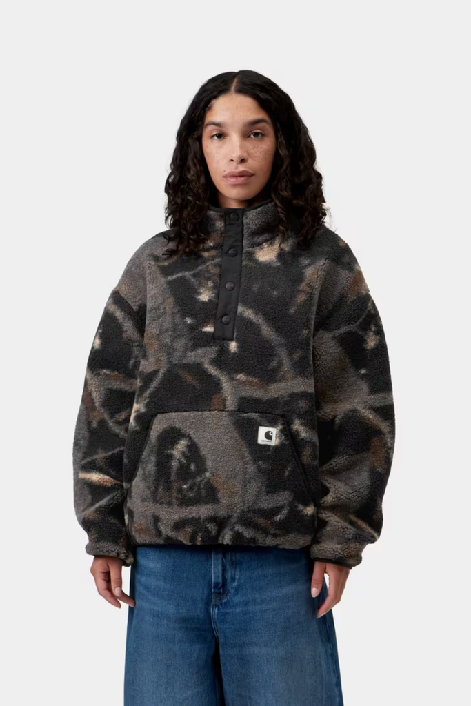 W' Elliot High Neck Liner - Camo Feather Tree, Black/Black - Carhartt WIP