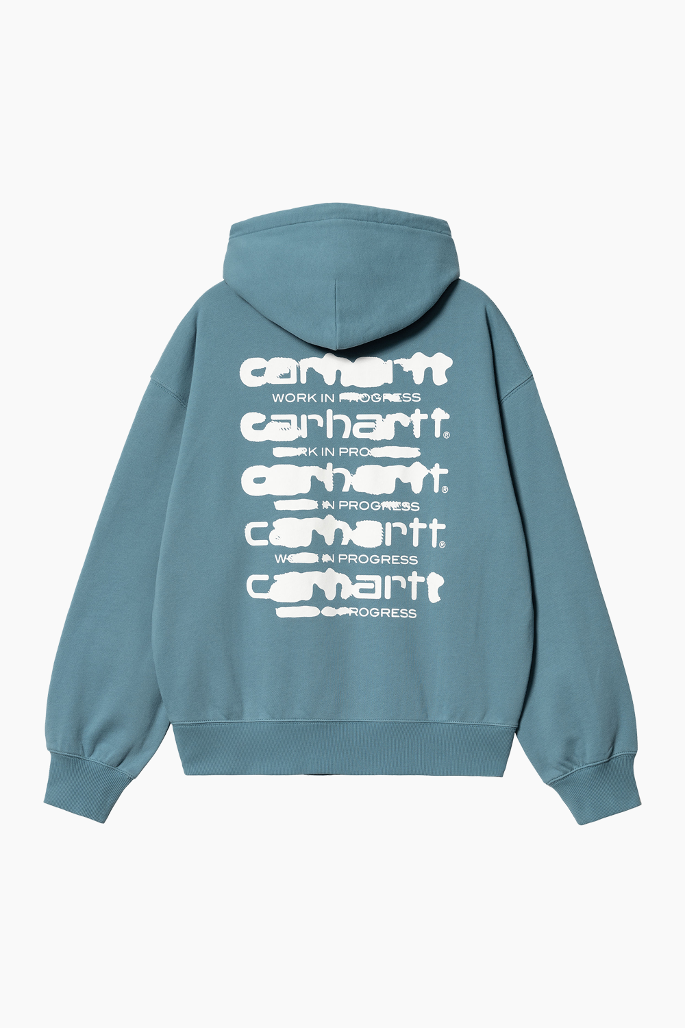W' Hooded Ink Bleed Sweat - Vancouver Blue/White Stone Washed - Carhartt WIP