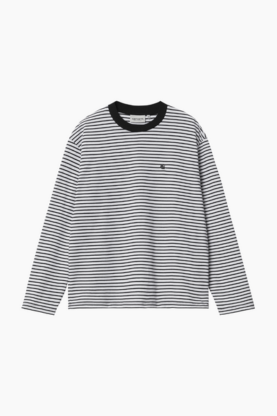 W' L/S Coleen T-Shirt - Coleen Stripe, White/Black - Carhartt WIP