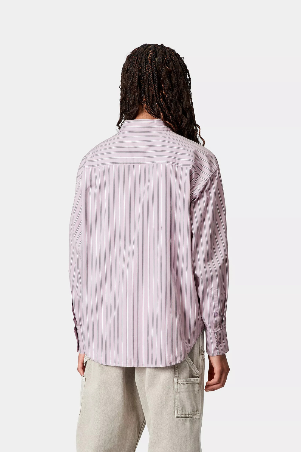 W' L/S Grimsby Shirt - Grimsby Stripe/Pink Fog - Carhartt WIP